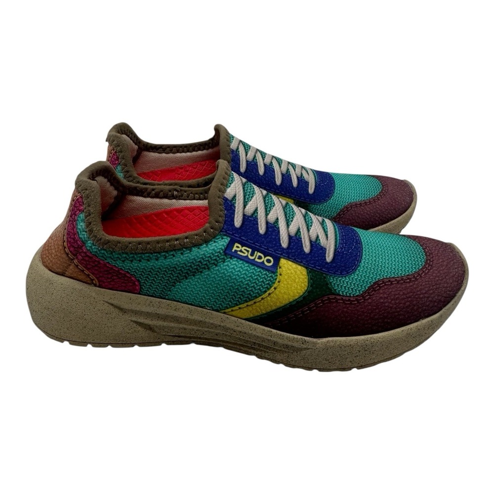 Psudo Shoes Womens Size 6 Slip On Sneaker Casual Lace Free Colorful Fun USA Made